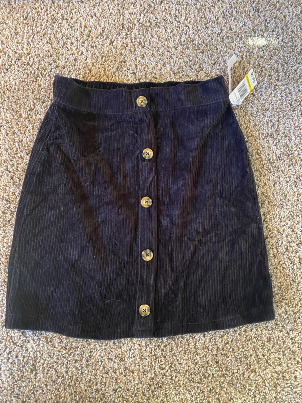 Wildflower Black Ribbed Skirt with Tag - Picture 3 of 5
